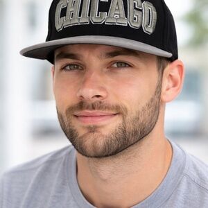 Chicago Bulls Black Gray Baseball Cap Snapback